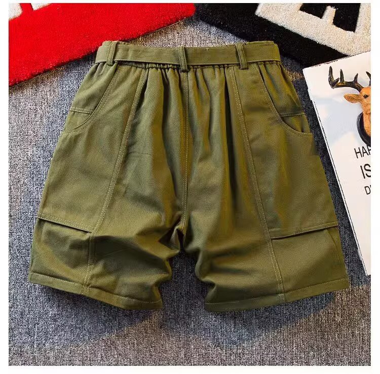 Men's Style Trendy Twill Cotton Cargo Shorts Summer Thin Solid Color Casual Loose Fit Multi Pocket Five Point Pants_viptrois.com