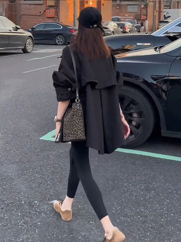 高级感风衣外套女2025春秋新款韩版气质小个子休闲宽松中长款上衣|undefined