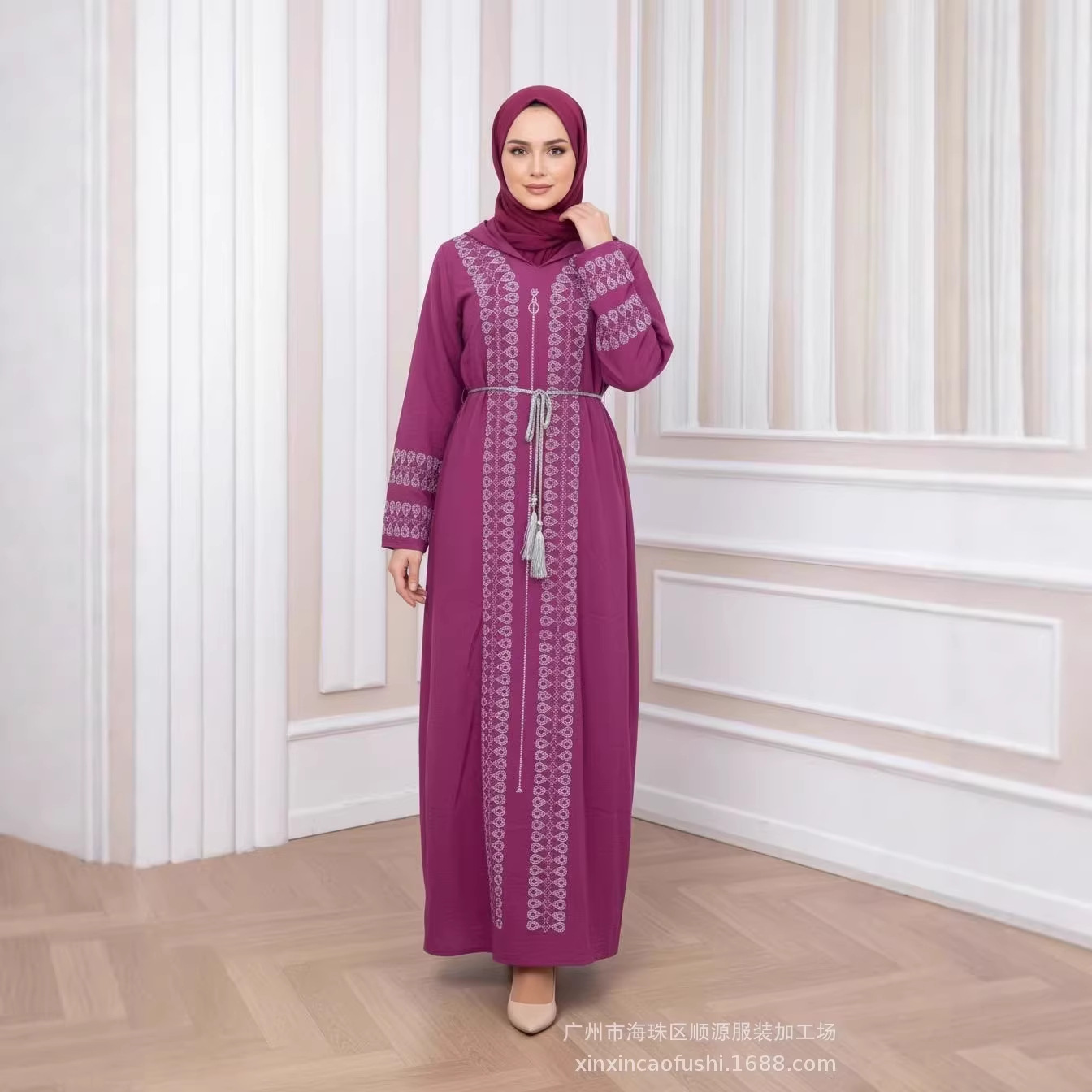 Plus-size women's African evening dress, princess dress, rhinestone long pullover summer long international ethnic costume