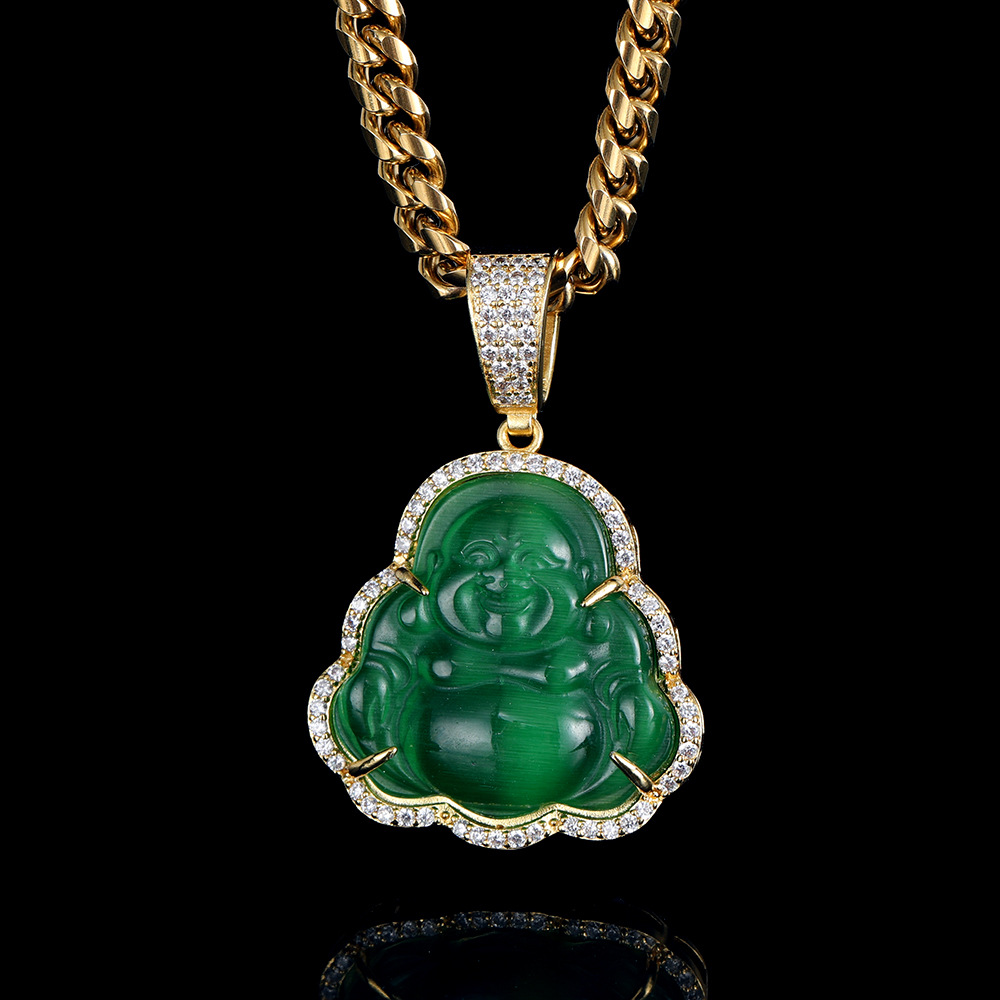 1 Pièce Style Simple Maitreya Bouddha Le Cuivre Incruster Opale Pendentif display picture 1