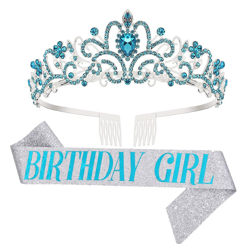 Rosa de la muchacha etiqueta cinturón oro rosa decoración fiesta cumpleaños props Correa hombro corona reina cinta traje regalo