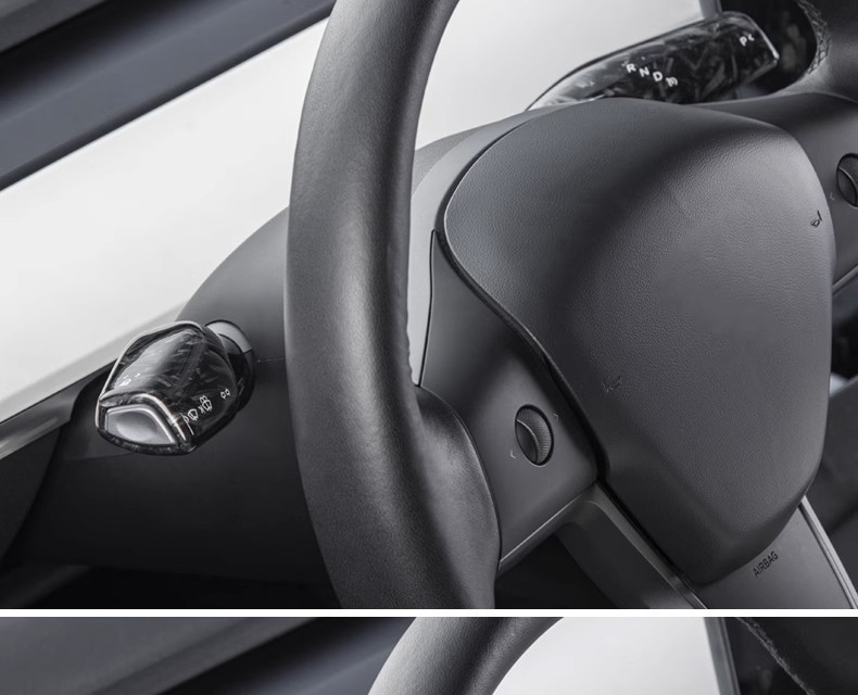 Suitable for Tesla Model3/Y gear rod cover interior decoration handle decorative patch carbon fiber lever modification ya accessories