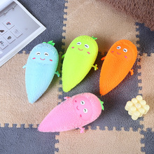创意可爱捏捏乐笑脸胡萝卜造型儿童减压发泄玩具软胶亲子互动玩具