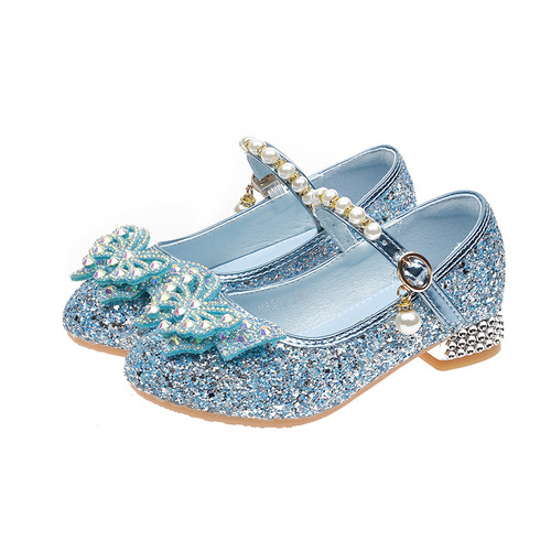 Baby Girl High Heels Spring Little Princess Pink Crystal Shoes Children Fashion Show Shoes Water Diamond Shoes