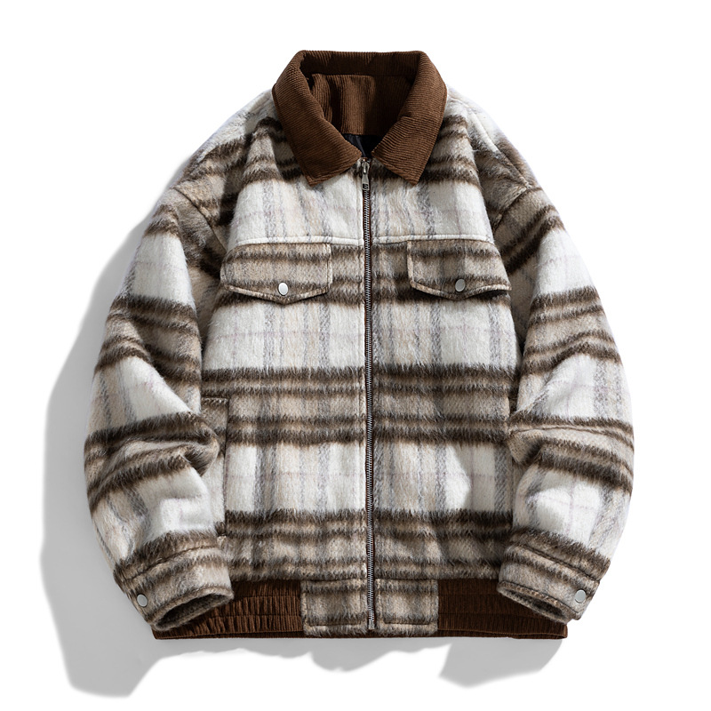 2024 otoño nuevo abrigo de tween de fragancia retrógrado americano chaqueta de pareja con solapa chaqueta de hombre