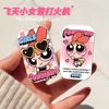 The Powerpuff Girls Inflatable Lighter Pink Flame Cartoon Cute High-value ing Metal Windproof Can
