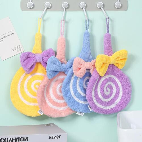 Coral velvet handkerchief can be hung in the kitchen and bathroom, wiping hands towel, cute quick-drying and water-absorbent handkerchief, wholesale