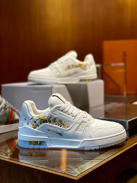 Cross-Border Original Lv Trainer Sneakers for Men and Women, Cruise Ship Limited Edition, Casual Versatile Low-Top Sports Shoes