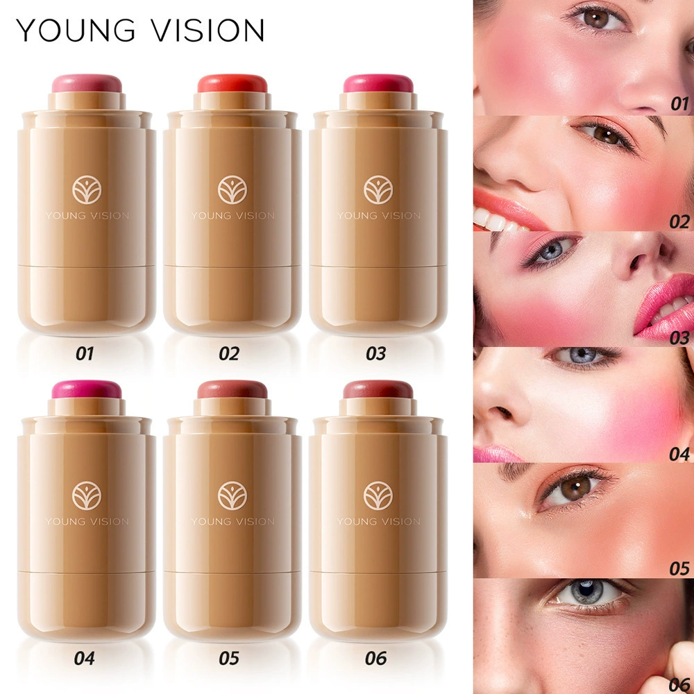 YOUNG VISION карманный румянец палочки 6 цветов губ щеки двойного назначения кремовый текстура румяна крем