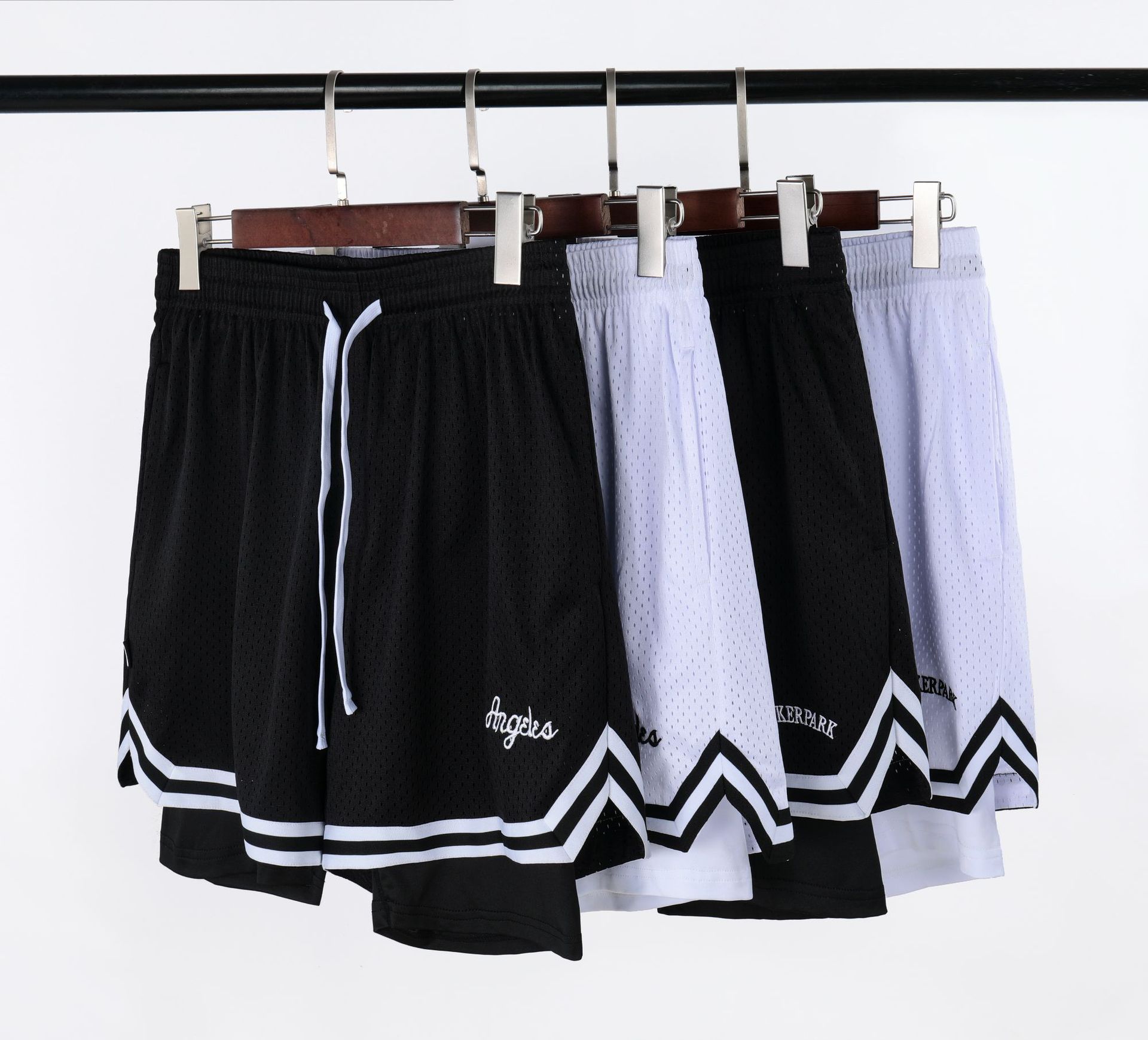 Amerikanische 3/4-Hose, modisch, für Jungen, Netzstoff, für Sport, Strand, Freizeit, Laufen, Fitness, schnelltrocknend, für den Transport zu Hause_voghion.com