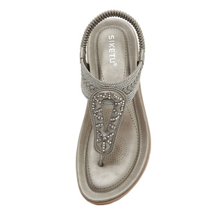5012-2 New 2025 Amazon Sandals Bohemian Rhinestone Comfortable Seaside Holiday plus size Flats