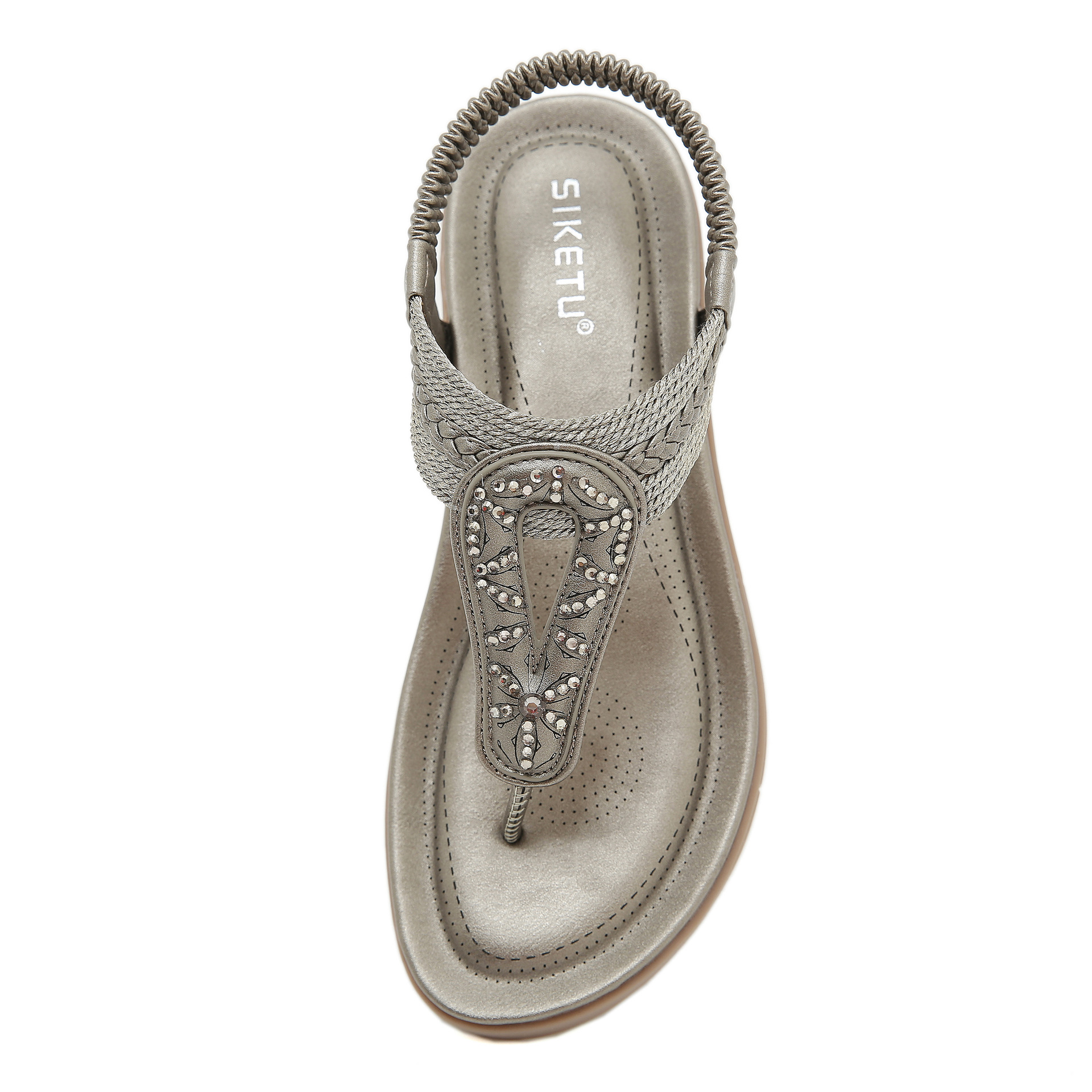 5012-2 2025 nuevas sandalias amazonas bohémias diamante cómodas vacaciones en el mar zapatos planos grandes