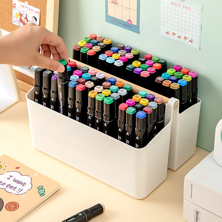 Almacenamiento portátil multi-grid pen holder lápiz acuarela pluma almacenamiento rack libre combinación partición almacenamiento multifuncional