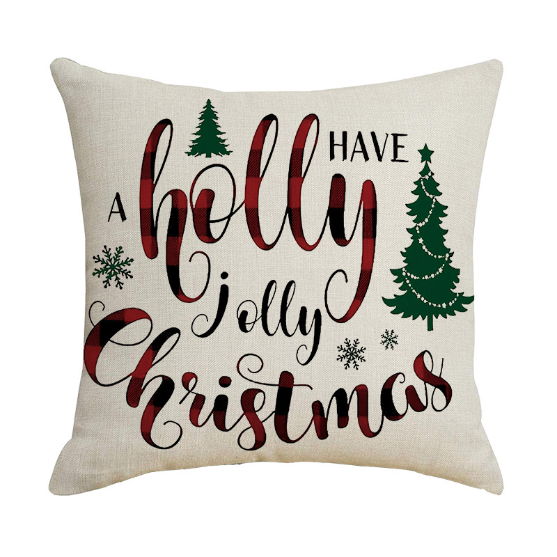 Nuevo lino transfronterizo de Navidad abraza almohada casera Santa Alce almohada sofá cubierta al por mayor