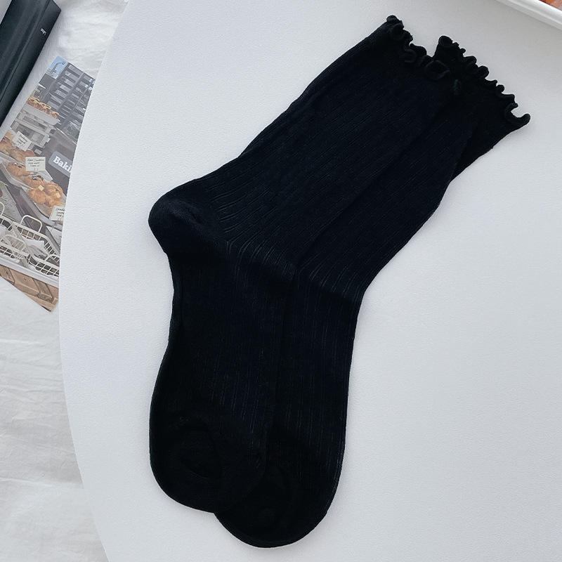 Calcetines de mujer de cordón de horta de verano calcetines de algodón delgados calcetines transpirables Zhuangyan al por mayor