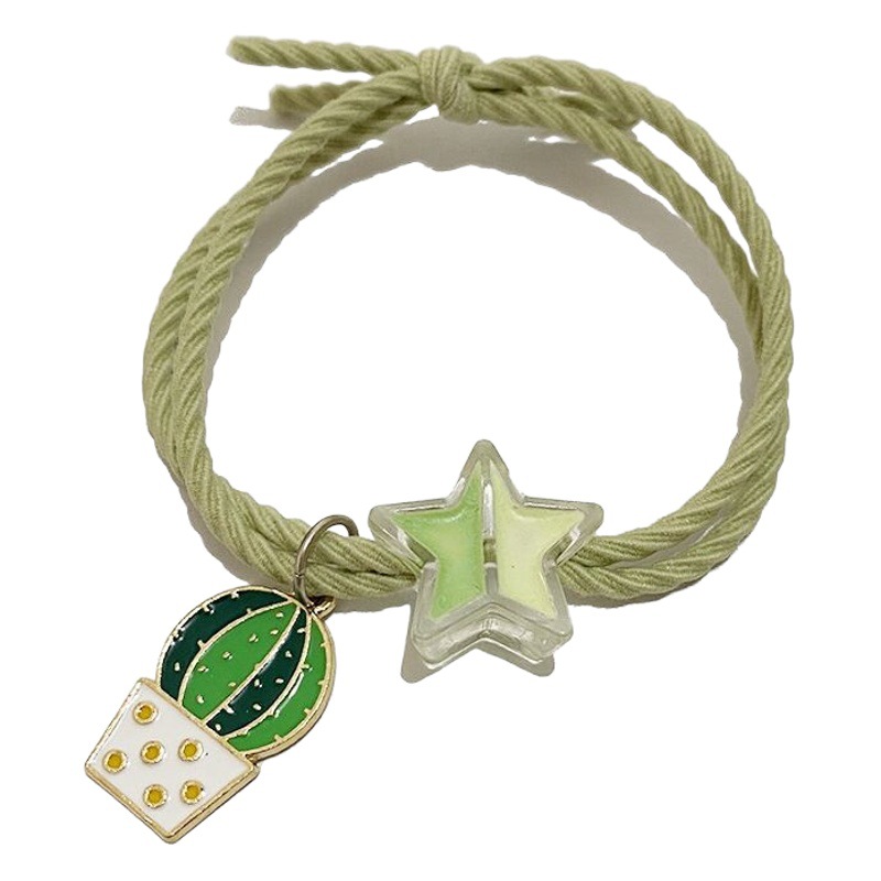 Deseando estrella pulsera banda para el cabello de doble uso pequeña banda de goma Internet celebridad ins banda de goma banda para el cabello Sweet Girl estilo coreano accesorios para el cabello