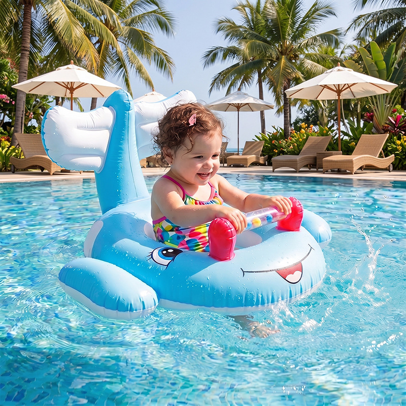 Verano nueva ballena de cola grande círculo de natación para niños piscina anti-rollback grueso asiento inflable