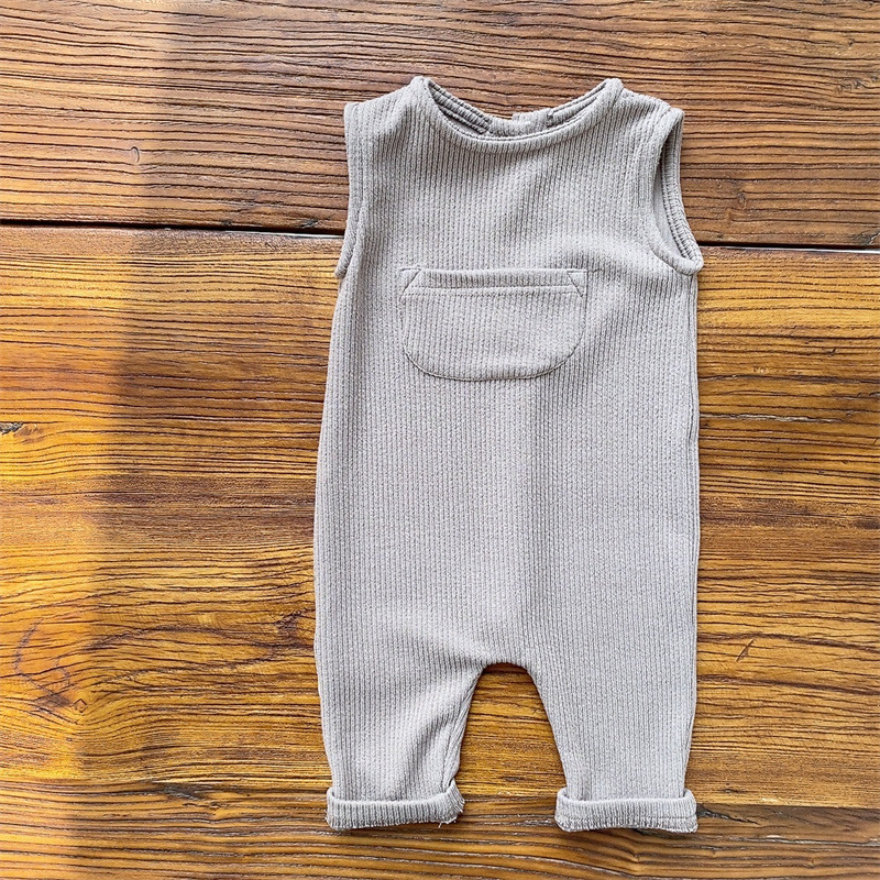 Ropa de bebé ins otoño estilo coreano ropa para niños mono de bebé bolsillo abierto hebilla mameluco niño vaina