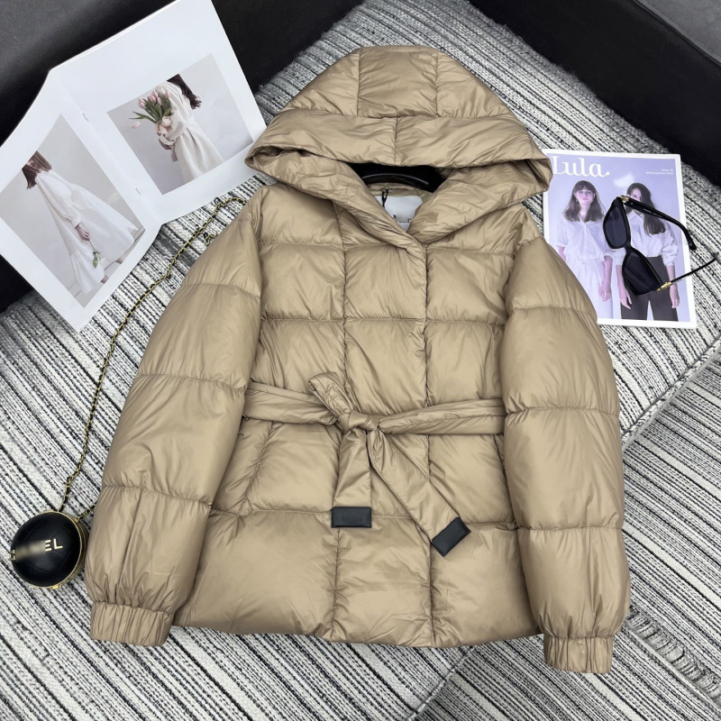 南油女装2025冬季连帽浴袍羽绒服女收腰带显瘦白鹅绒加厚冬装外套|undefined