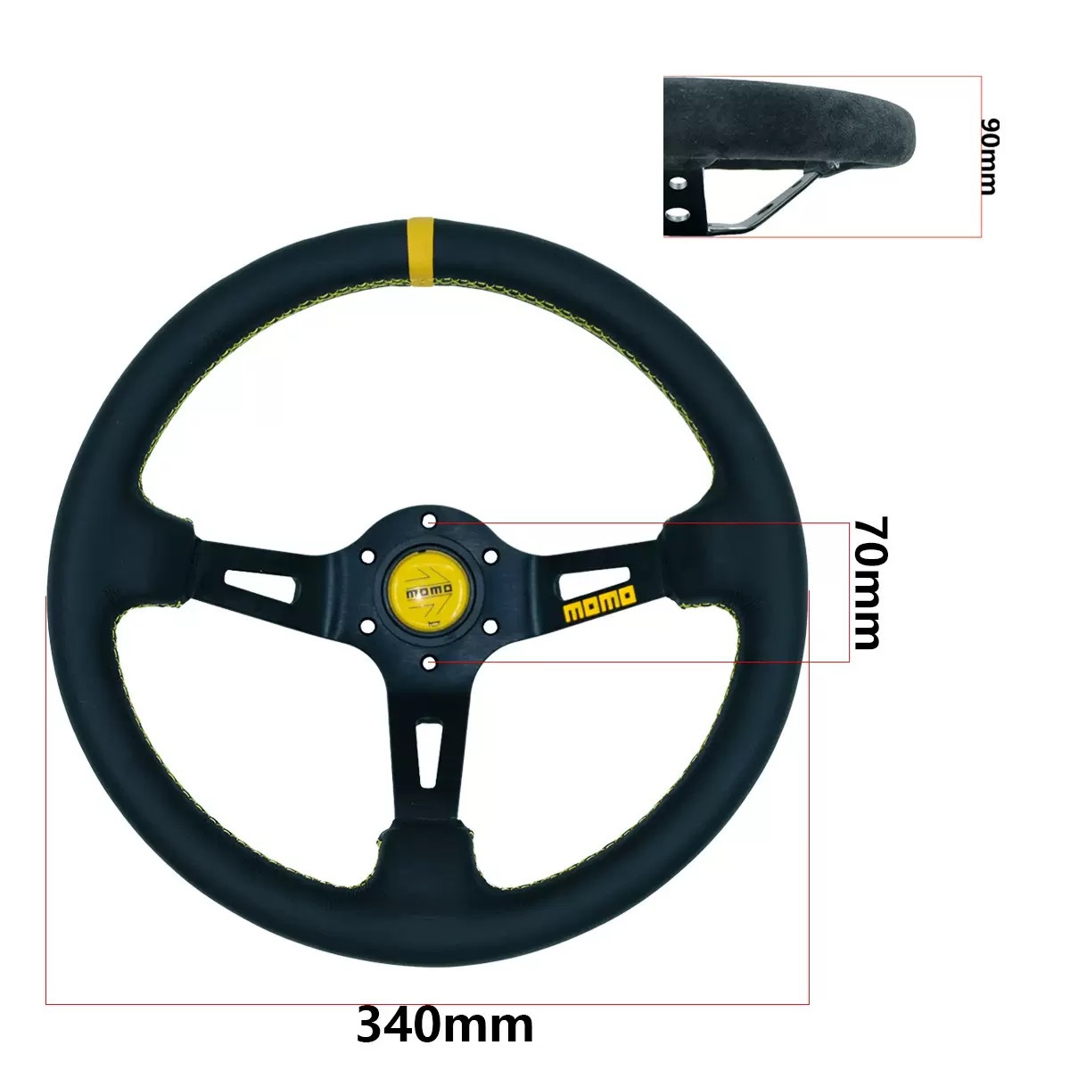 Cross-border direct sales of car modification MOMO steering wheel 14 inch 340mm personalized racing drift deep concave steering wheel