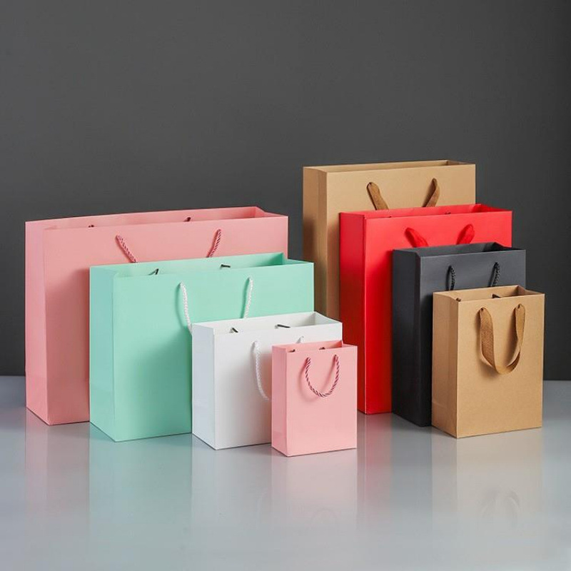 Brown paper bag bag custom gift bags custom printed logo跨境|ru