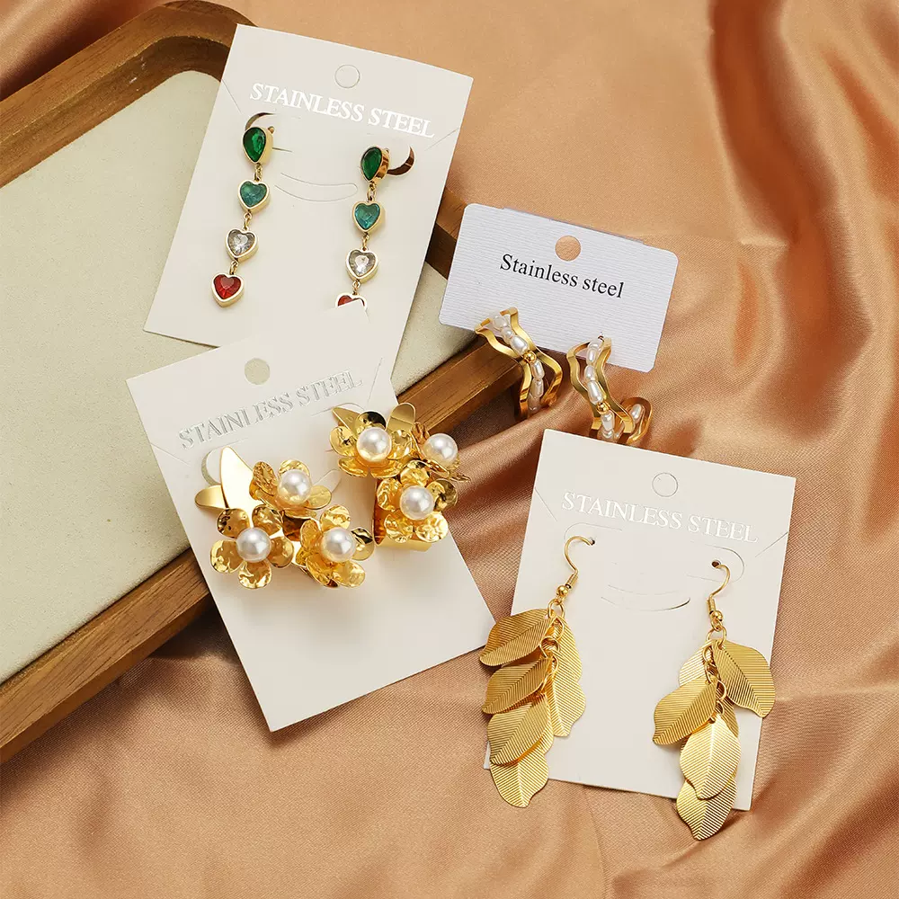 时尚复古精美不锈钢耳钉几何流苏耳饰 diy耳钉轻奢高级感耳饰珠宝