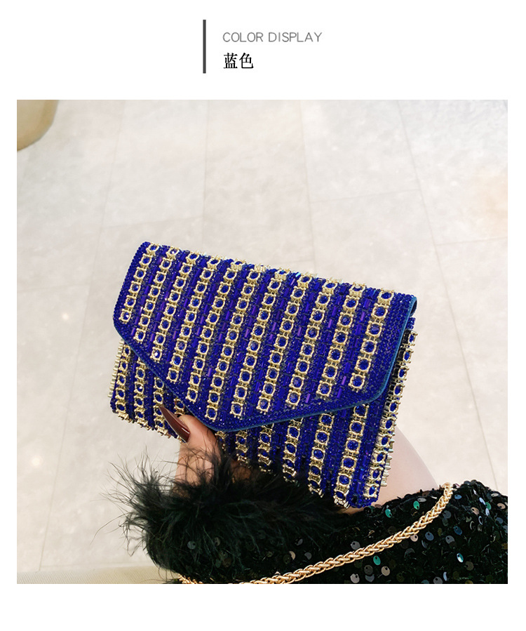 Cross-border bag bestsellers: Women's bag, chain, super shiny diamond-encrusted small square bag, crossbody bag, fashionable and versatile, socialite dinner bag undefined