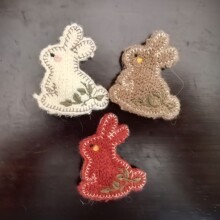 羊绒小兔子刺绣补丁贴  可爱儿童发饰头绳饰品 包包服装鞋帽辅料