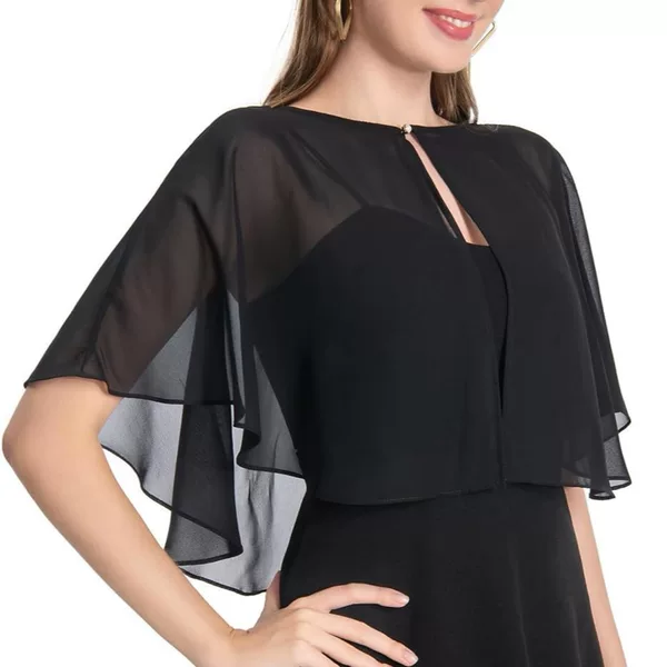 Short Summer Thin European and American Foreign Trade New Solid Color Round Neck Metal Buckle Double Edge Bridal Shawl Women's Sunscreen Clothes
