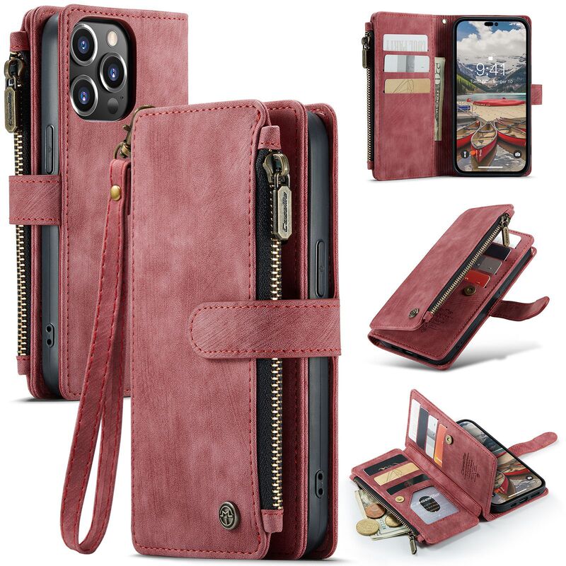 Suitable for the New Iphone16 Mobile Phone Case Apple 17Pro Anti-Fall Mobile Phone Leather Case 13 Flip Wallet Protective Cover