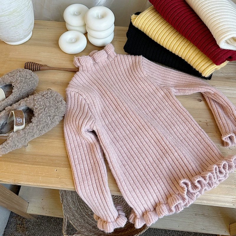 Children's cute keep warm cotton knitted sweater