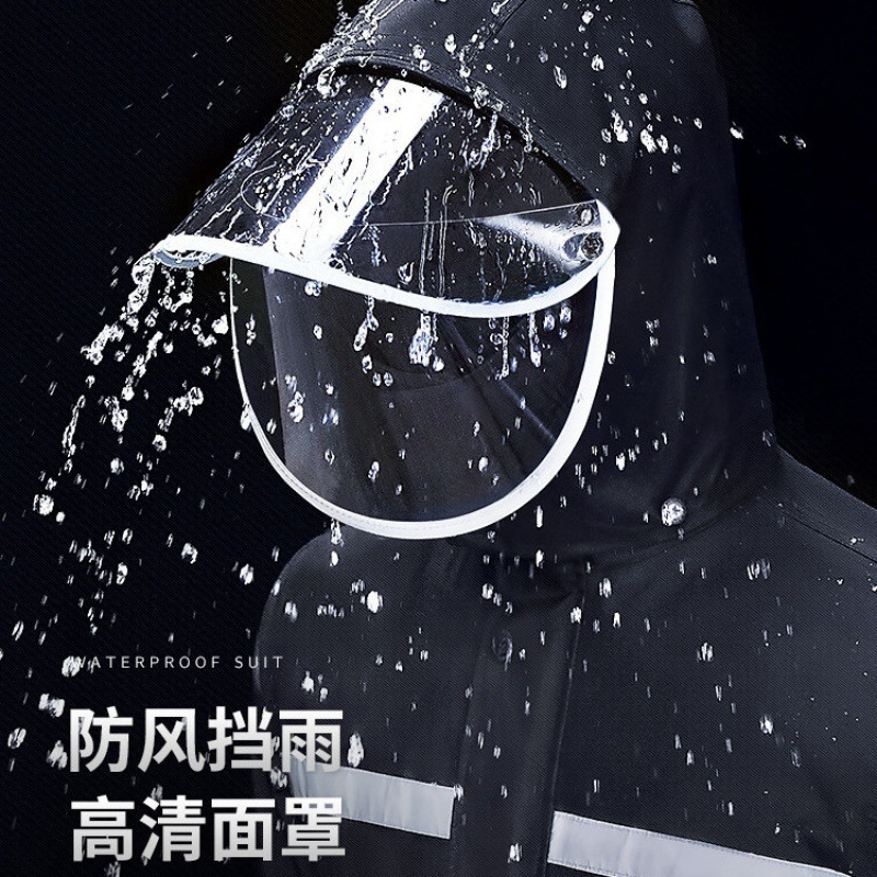 电动车雨衣时尚防暴雨摩托车男女成人加厚雨裤套装分体骑车独立站|ru