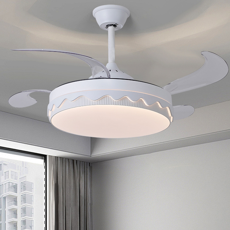 All copper motor invisible silent fan lamp ceiling fan lamp new super bright living room bedroom dining room fan chandelier