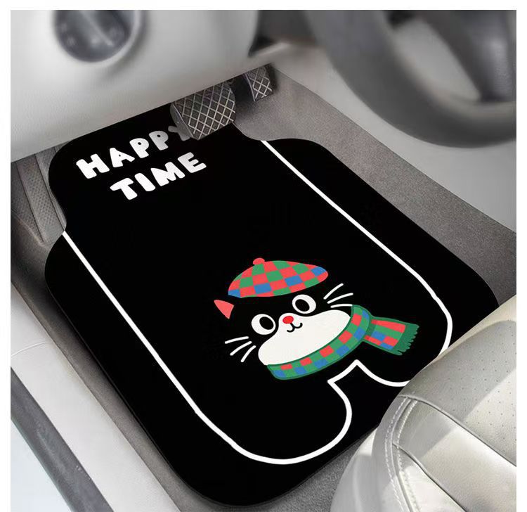 Cartoon Car Floor Mats, Universal Diatom Mud Water-Absorbent Anti-Slip Floor Mats, Wear-Resistant and Dirt-Resistant Single-Piece Full Set of Car Mats Decorative Mats