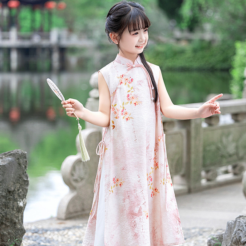 여아 치파오 스커트 라이트 핑크