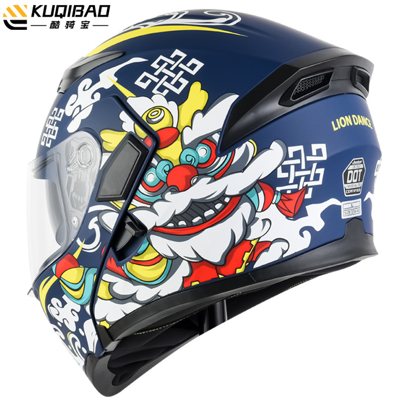 Casco de motocicleta CoolQibao con doble lente abatible antivaho, Bluetooth, batería de larga duración y pantalla, adecuado para uso en pista.