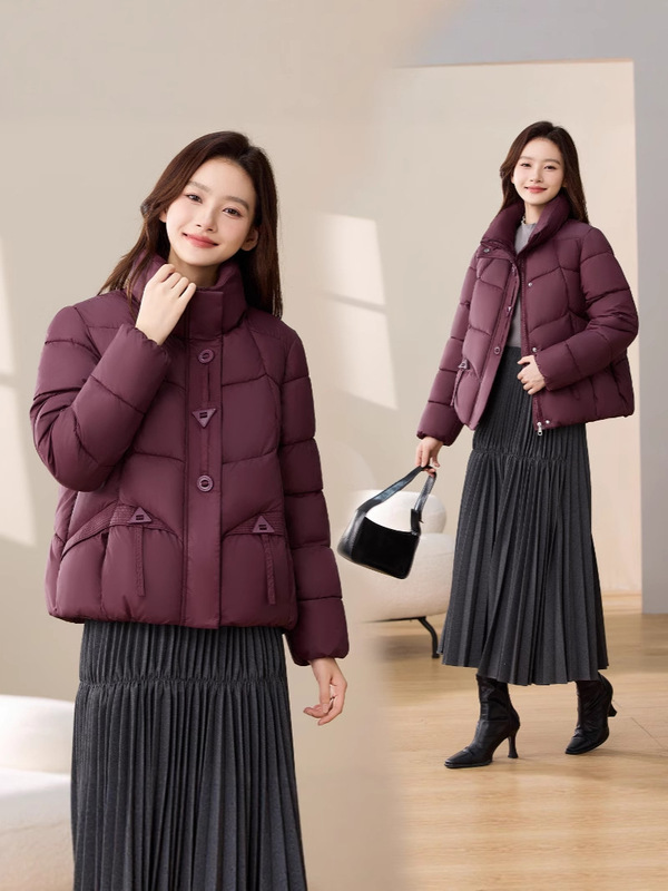 沧州棉服时尚立领棉服女短款外贸跨境新款冬季小个子面包服厚外套|undefined