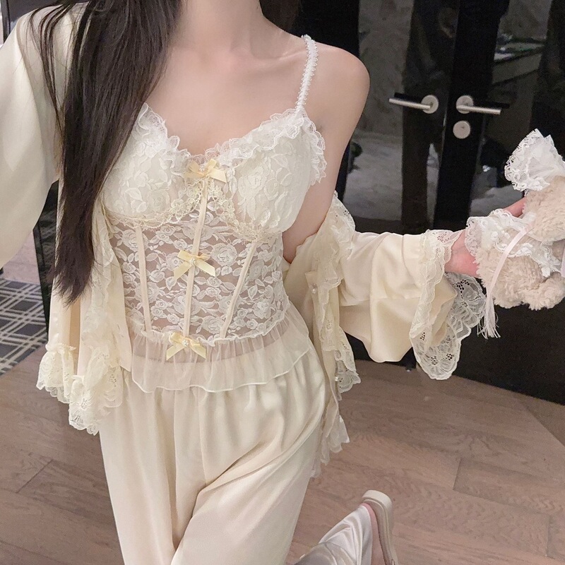 Original Ice Silk Pajamas for Women, Spring and Summer Four-Piece Set, Designer Style, Trendy Camisole and Shorts Loungewear Set, Sexy Original Ice Silk Pajamas for Women, Spring and Summer Four-Piece Set, Designer Style, Trendy Camisole and Shorts Loungewear Set, Sexy