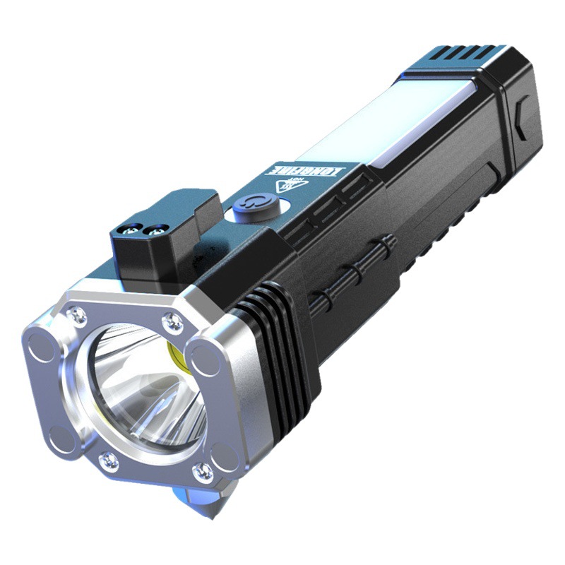 Linterna LED Recargable USB Multifunción con Martillo