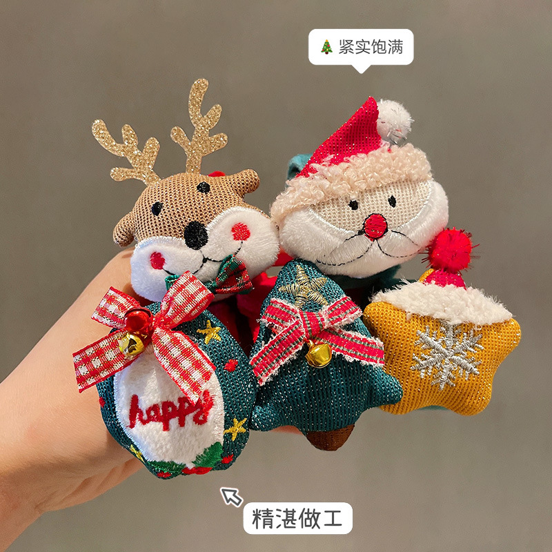 Regalos creativos para niños Papá Noel pulsera de peluche anillo para actividades de jardín de infantes vestidos pequeños regalos