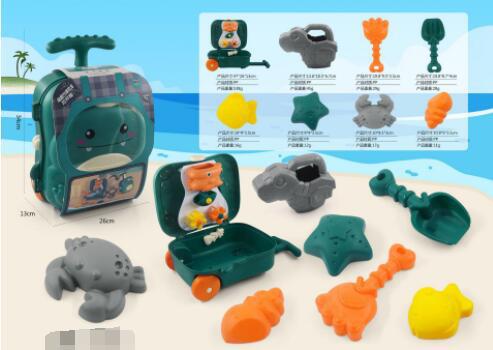 Juguetes de playa para niños transfronterizos al aire libre nieve camping agua excavación herramientas tanque cubo arena jugando traje al por mayor