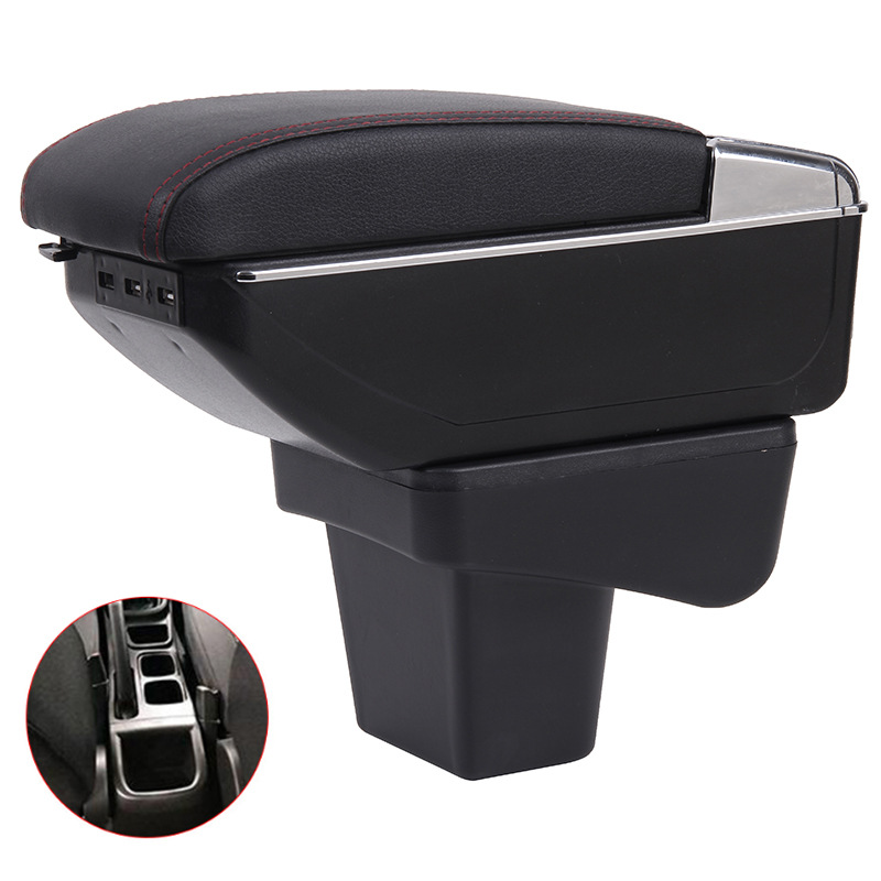 Other Armrest Box for Suzuki VITARA Suzuki VITARA Original Car Center Armrest Box Storage Box (Armrest box) - double-layer-heightened-7usb-charging-black-red-line