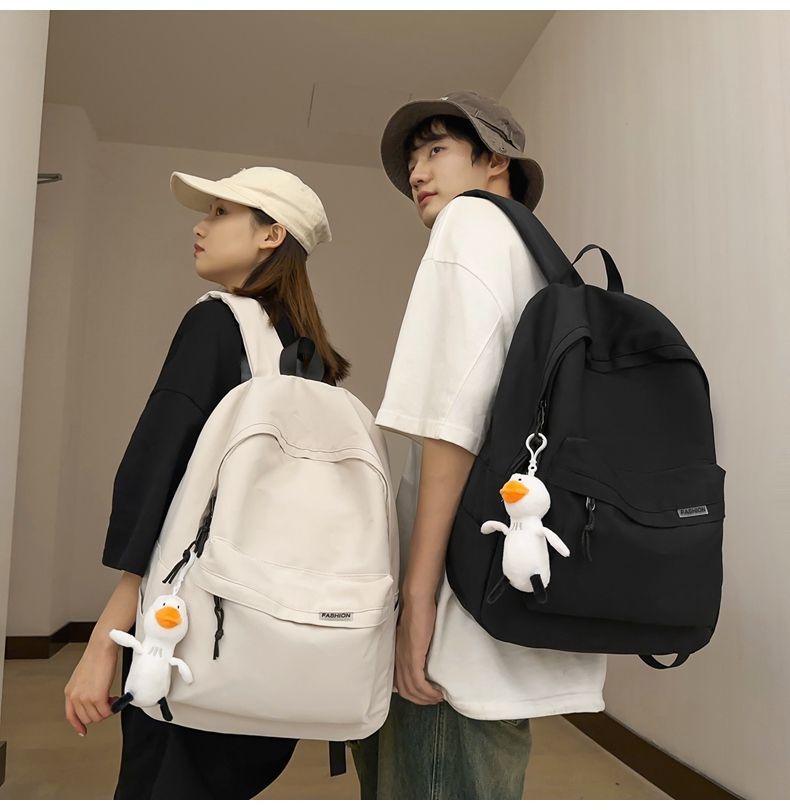 Men's Backpack Simple Large Capacity Travel Backpack Women's Casual Japanese Style Middle School High School College Student School Bag