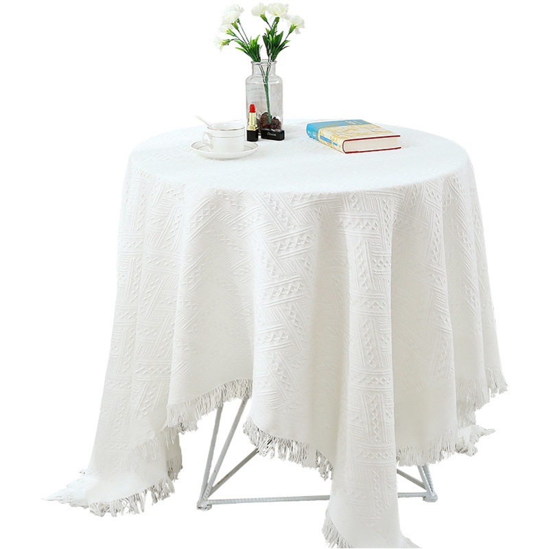 Francés retro ins estilo mantel blanco encaje maquillaje mantel mesa de café mantel algodón Lino Mesa Redonda mantel largo