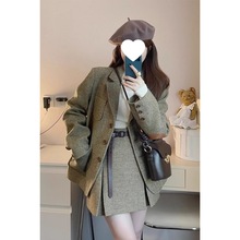 流行小香风西装套装裙韩剧女主穿搭高级感小洋装两件套时尚秋冬款