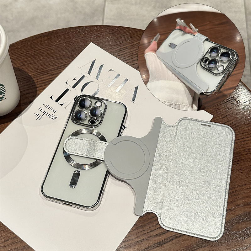 Electroplated magnetic Magsafe lens film for Apple 16E mobile phone case 15 removable card 14 mobile phone leather case