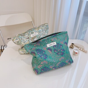 [Suxi cloth bag] new Chinese style jacquard canvas cosmetic bag women's handbag clutch storage small square bag