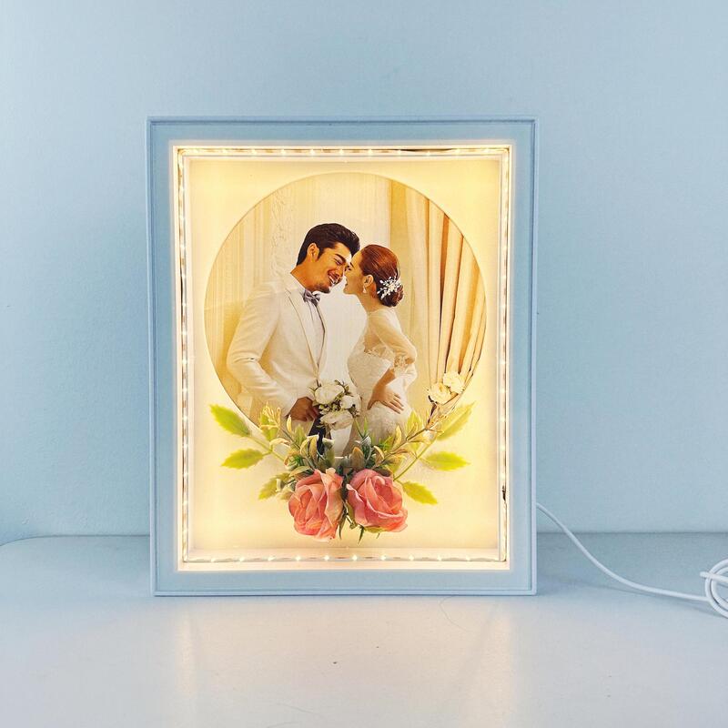 Led Glass Photo Frame Table Wedding Photo Wedding Photo Studio USB Interface Three-Color Luminous Photo Frame Cross-Border Factory Direct Supply Led Glass Photo Frame Table Wedding Photo Wedding Photo Studio USB Interface Three-Color Luminous Photo Frame Cross-Border Factory Direct Supply