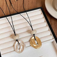 韩国ins简约几何不规则吊坠长款项链女小众设计时尚气质百搭配饰