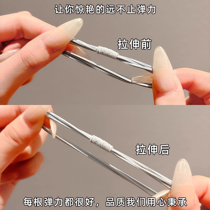 Cuerdas de cabeza de alta elasticidad duradera niñas delicadas anillo de cabello de alta calidad cuerdas de cabello de cola de caballo atadas de cabello correa cubierta de cuero